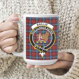 ScosTee Shop Scottish Baillie of Polkemmet Red Crest Tartan Ceramic Mug