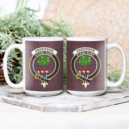 ScosTee Shop Scottish Anderson of Kinnedear Red Crest Tartan Ceramic Mug