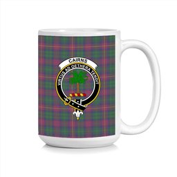 ScosTee Shop Scottish Cairns of Finavon Crest Tartan Ceramic Mug