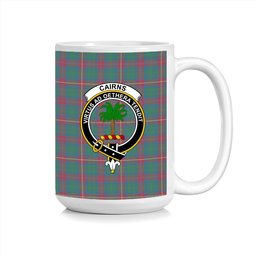 ScosTee Shop Scottish Cairns of Finavon Ancient Crest Tartan Ceramic Mug