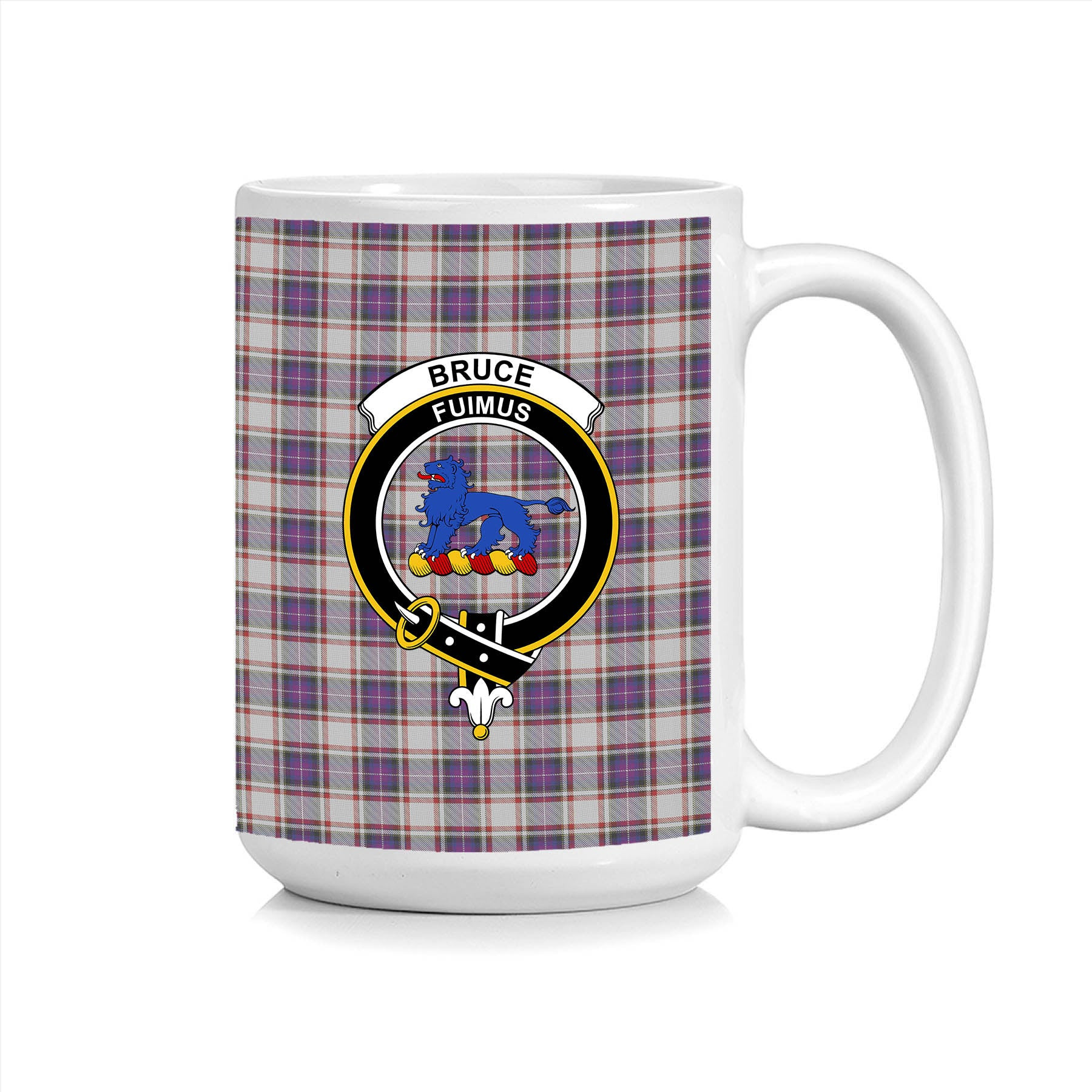 ScosTee Shop Scottish Bruce of Kinnaird Dress (Dance) Crest Tartan Ceramic Mug