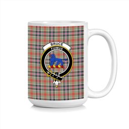ScosTee Shop Scottish Bruce of Kinnaird Ancient Crest Tartan Ceramic Mug