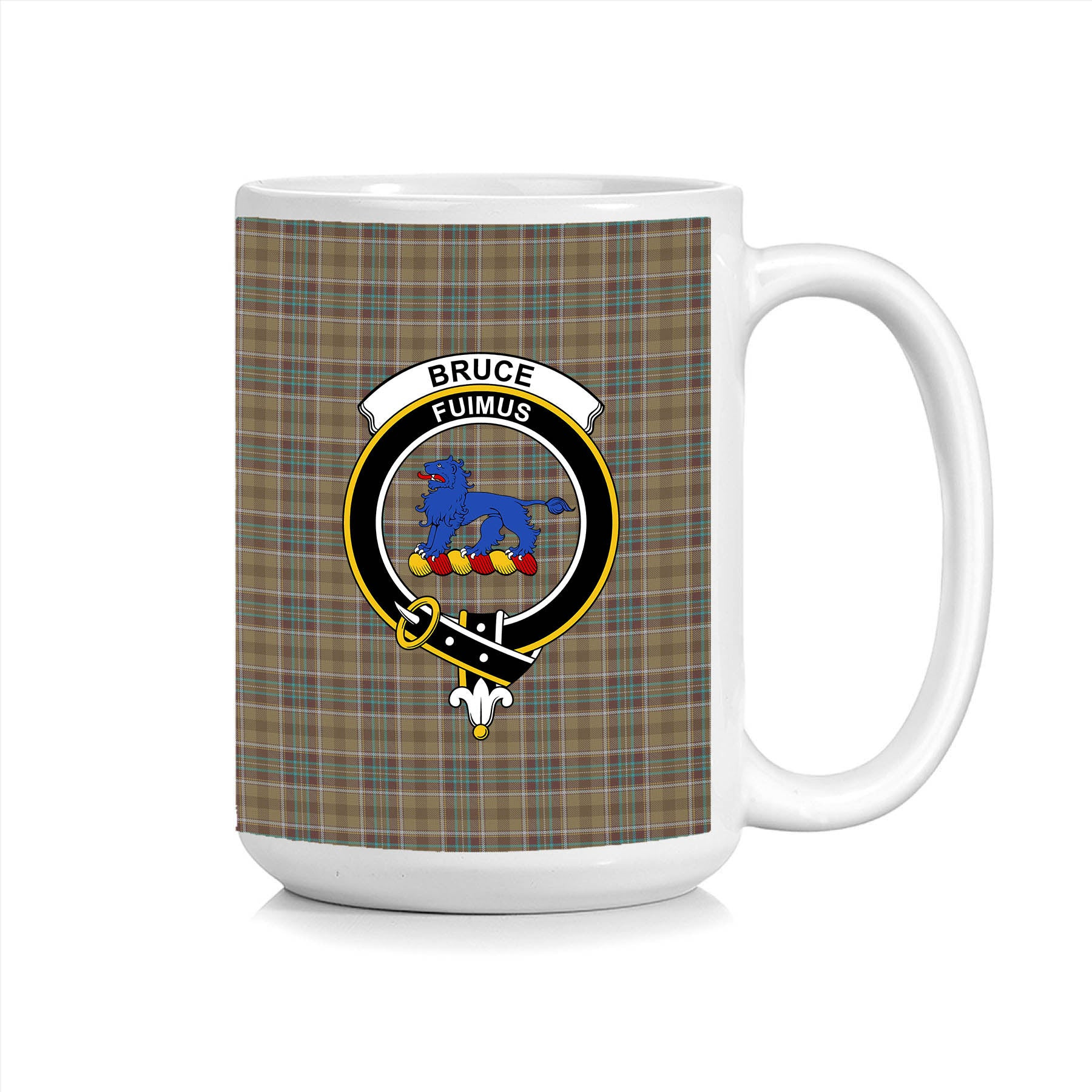 ScosTee Shop Scottish Bruce of Kinnaird (Vivienne Westwood Design) Crest Tartan Ceramic Mug