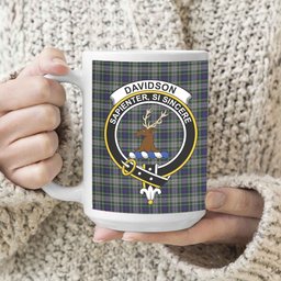 ScosTee Shop Scottish Davidson of Tulloch Dress Crest Tartan Ceramic Mug