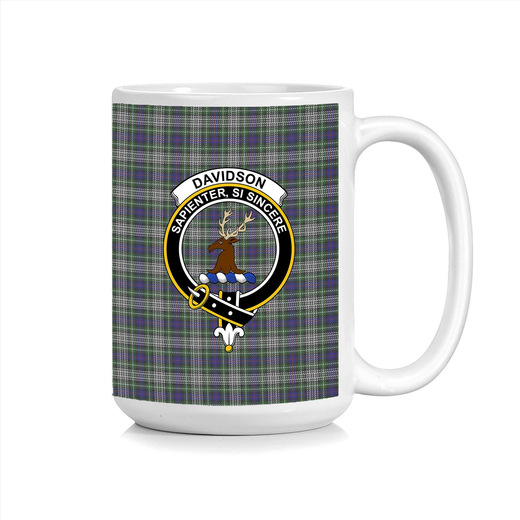 ScosTee Shop Scottish Davidson of Tulloch Dress Crest Tartan Ceramic Mug