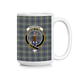 ScosTee Shop Scottish Davidson of Tulloch Dress Crest Tartan Ceramic Mug
