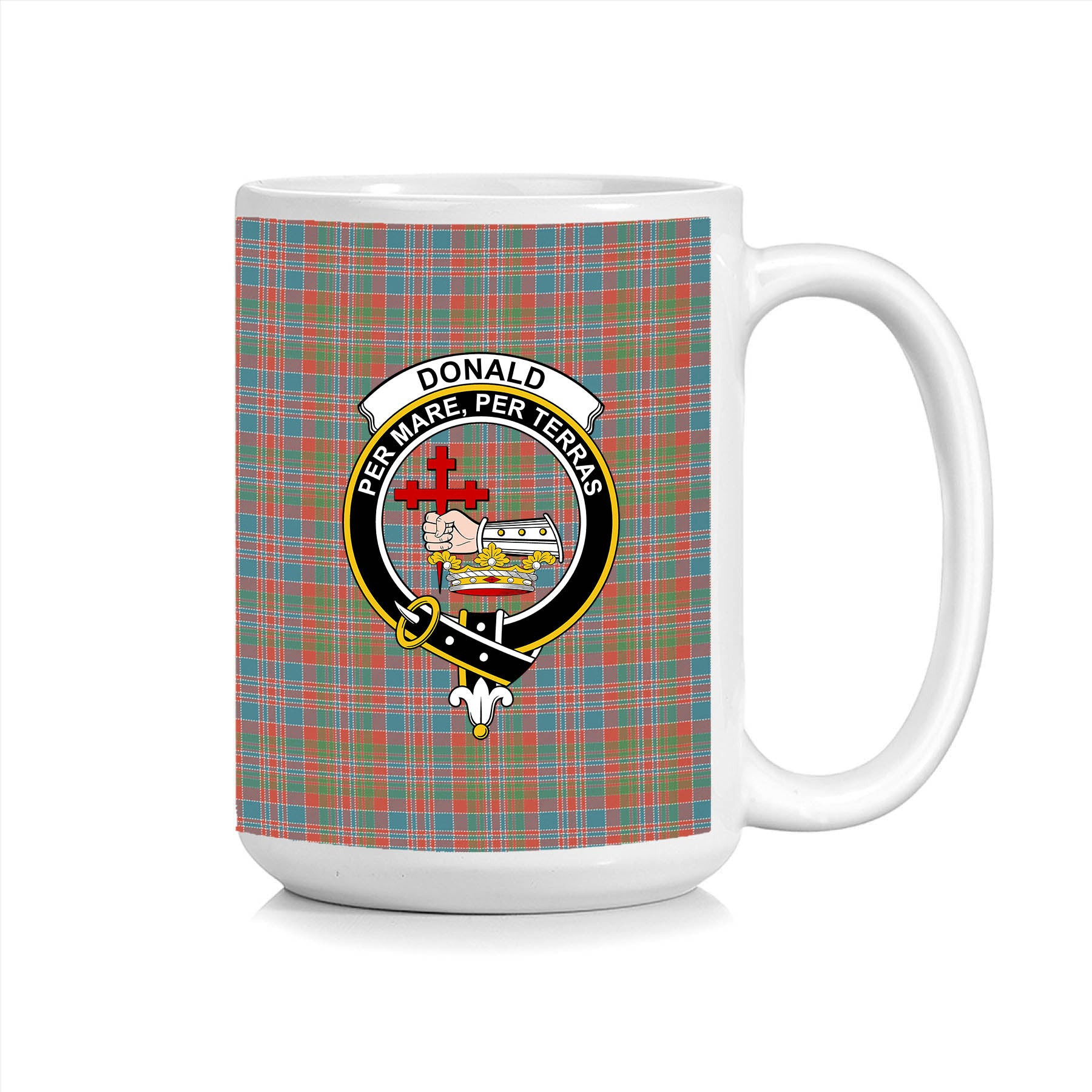 ScosTee Shop Scottish Donald of Boisdale Ancient Crest Tartan Ceramic Mug