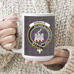 ScosTee Shop Scottish Donald of Clan Ranald Modern Crest Tartan Ceramic Mug
