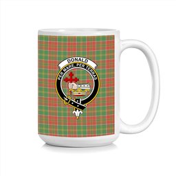ScosTee Shop Scottish Donald of Kingsburgh Ancient Crest Tartan Ceramic Mug