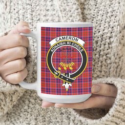 ScosTee Shop Scottish Cameron of Lochiel Modern Crest Tartan Ceramic Mug
