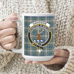 ScosTee Shop Scottish Davidson of Tulloch Dress Ancient Crest Tartan Ceramic Mug