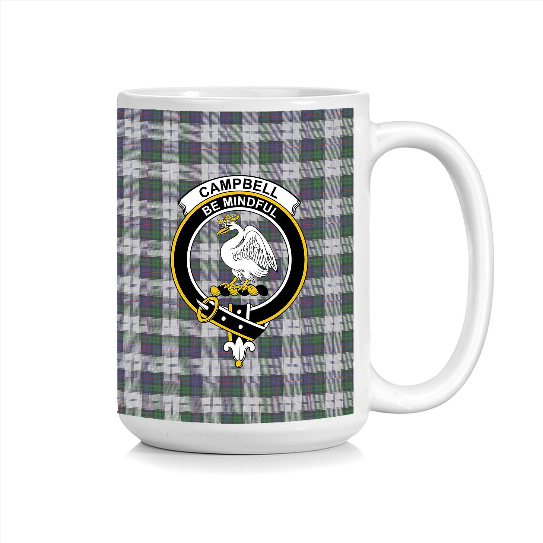 ScosTee Shop Scottish Campbell of Cawdor Dress Crest Tartan Ceramic Mug