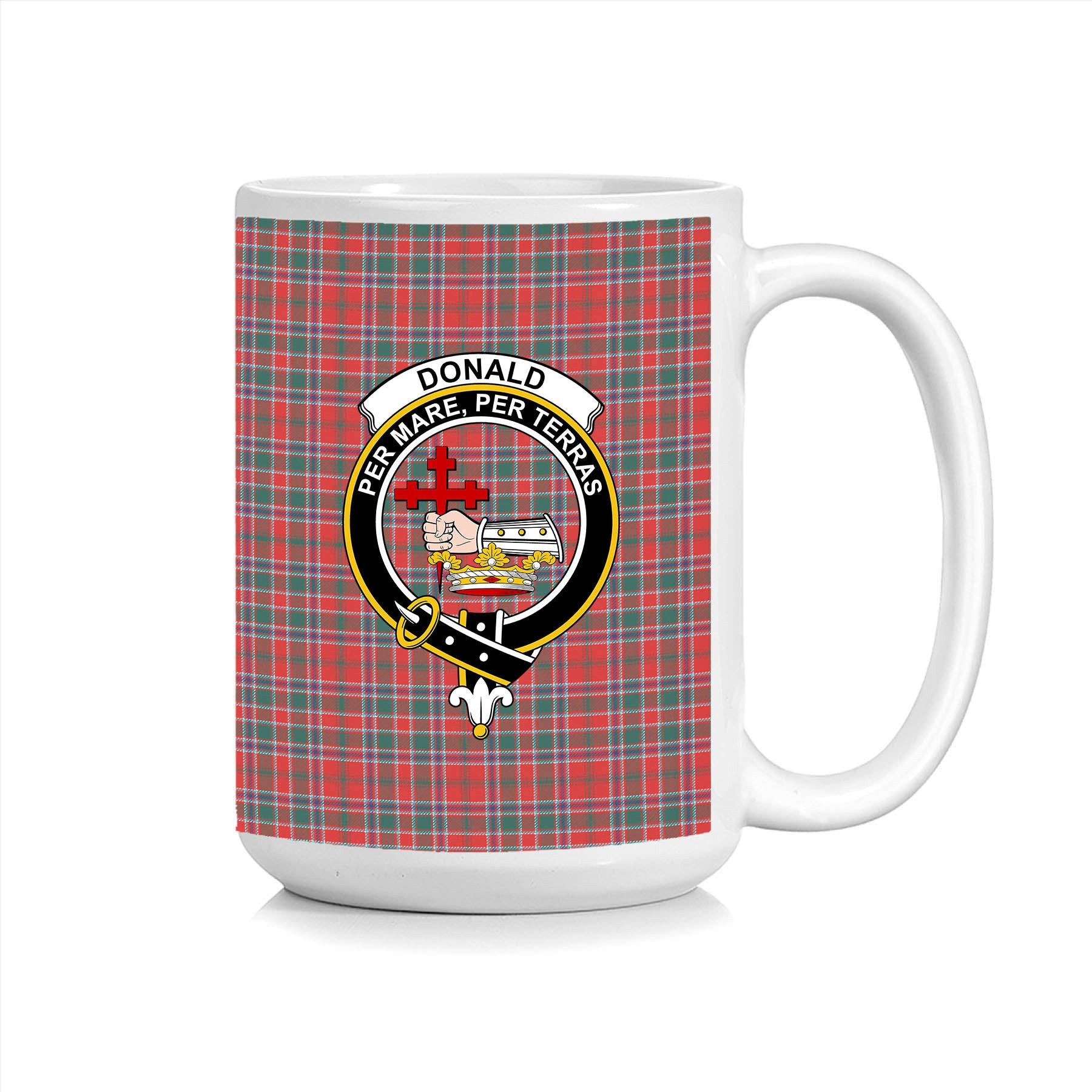 ScosTee Shop Scottish Donald of Lochmaddy Modern Crest Tartan Ceramic Mug