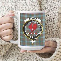 ScosTee Shop Scottish Currie of Arran Modern Clan Crest Tartan Ceramic Mug