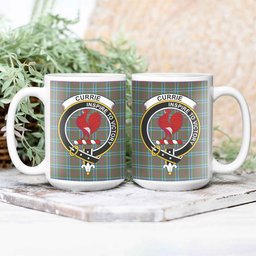 ScosTee Shop Scottish Currie of Arran Modern Clan Crest Tartan Ceramic Mug