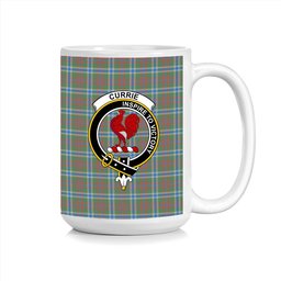 ScosTee Shop Scottish Currie of Arran Modern Clan Crest Tartan Ceramic Mug