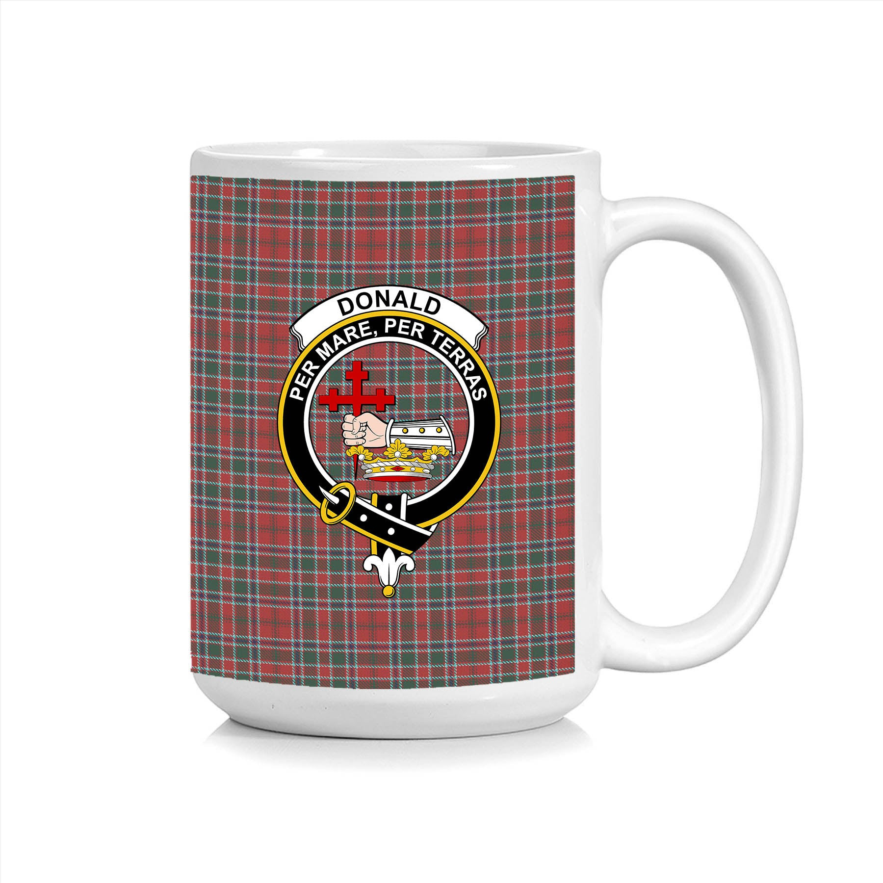 ScosTee Shop Scottish Donald of Lochmaddy Crest Tartan Ceramic Mug