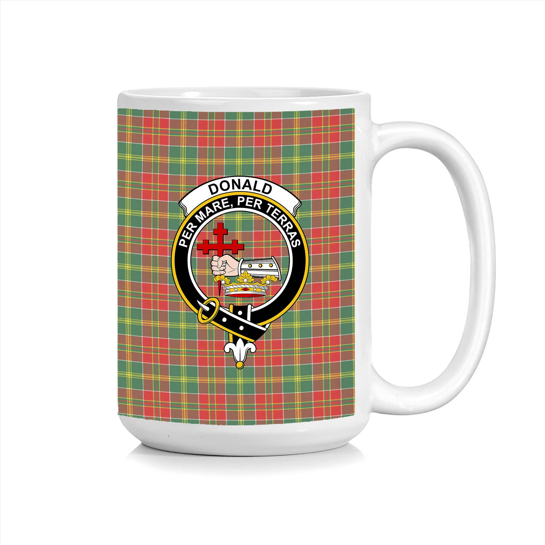 ScosTee Shop Scottish Donald of Kingsburgh Modern Crest Tartan Ceramic Mug