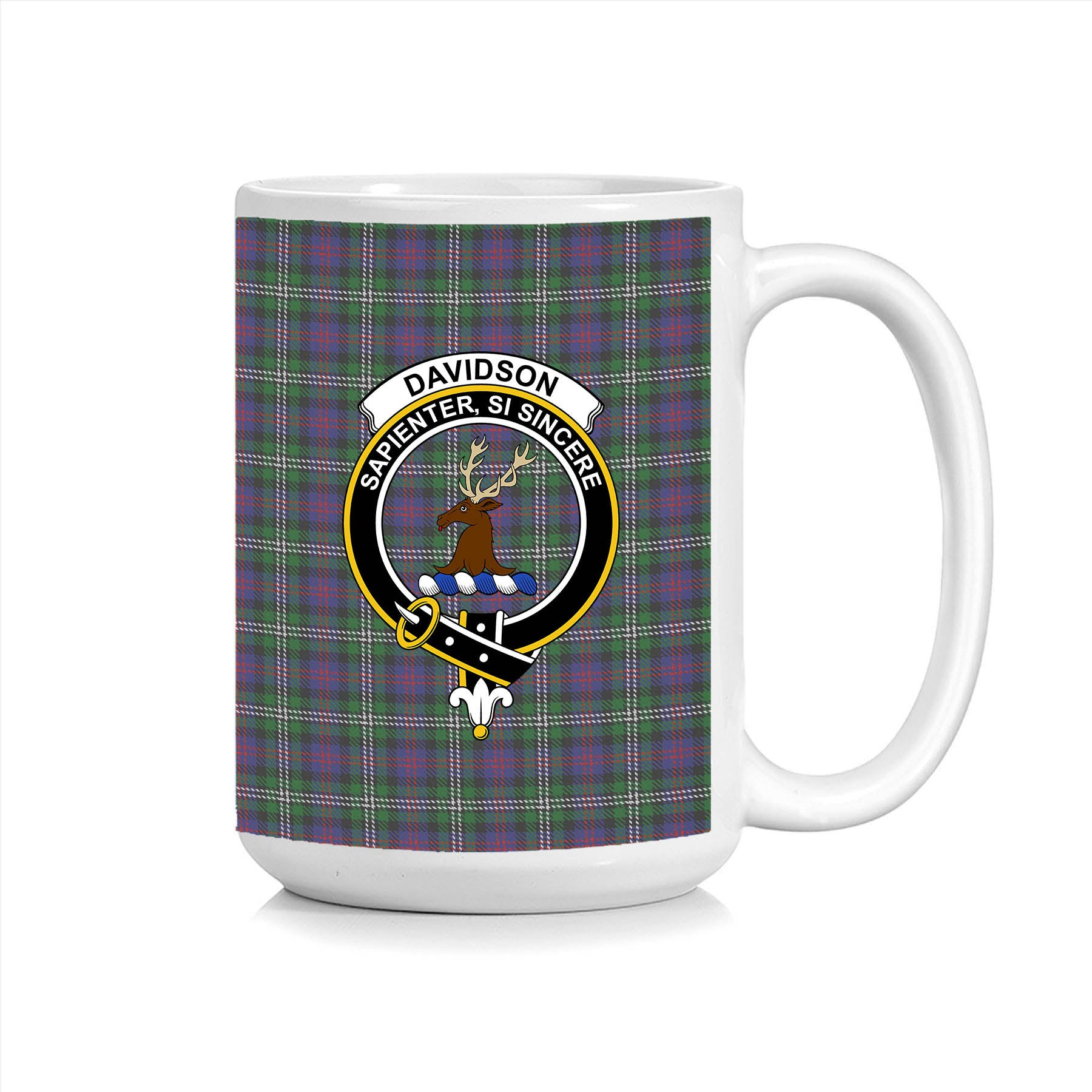 ScosTee Shop Scottish Davidson Double Crest Tartan Ceramic Mug