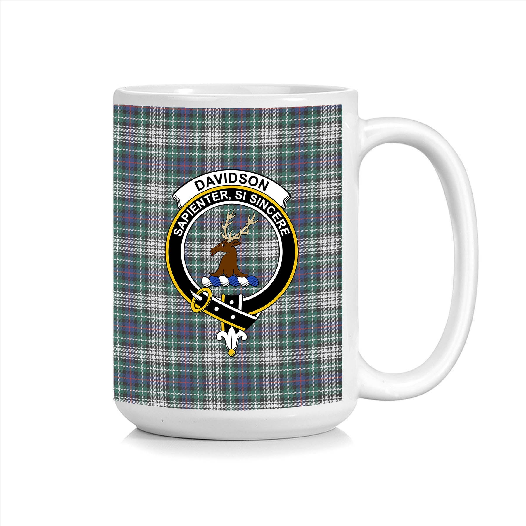 ScosTee Shop Scottish Davidson of Tulloch Dress Modern Crest Tartan Ceramic Mug