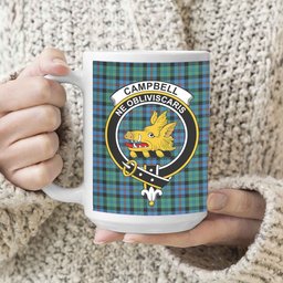 ScosTee Shop Scottish Campbel of Cawdor Ancient Crest Tartan Ceramic Mug