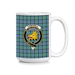 ScosTee Shop Scottish Campbel of Cawdor Ancient Crest Tartan Ceramic Mug