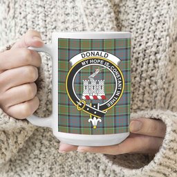 ScosTee Shop Scottish Donald of Clan Ranald Ancient Crest Tartan Ceramic Mug