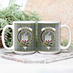 ScosTee Shop Scottish Donald of Clan Ranald Ancient Crest Tartan Ceramic Mug