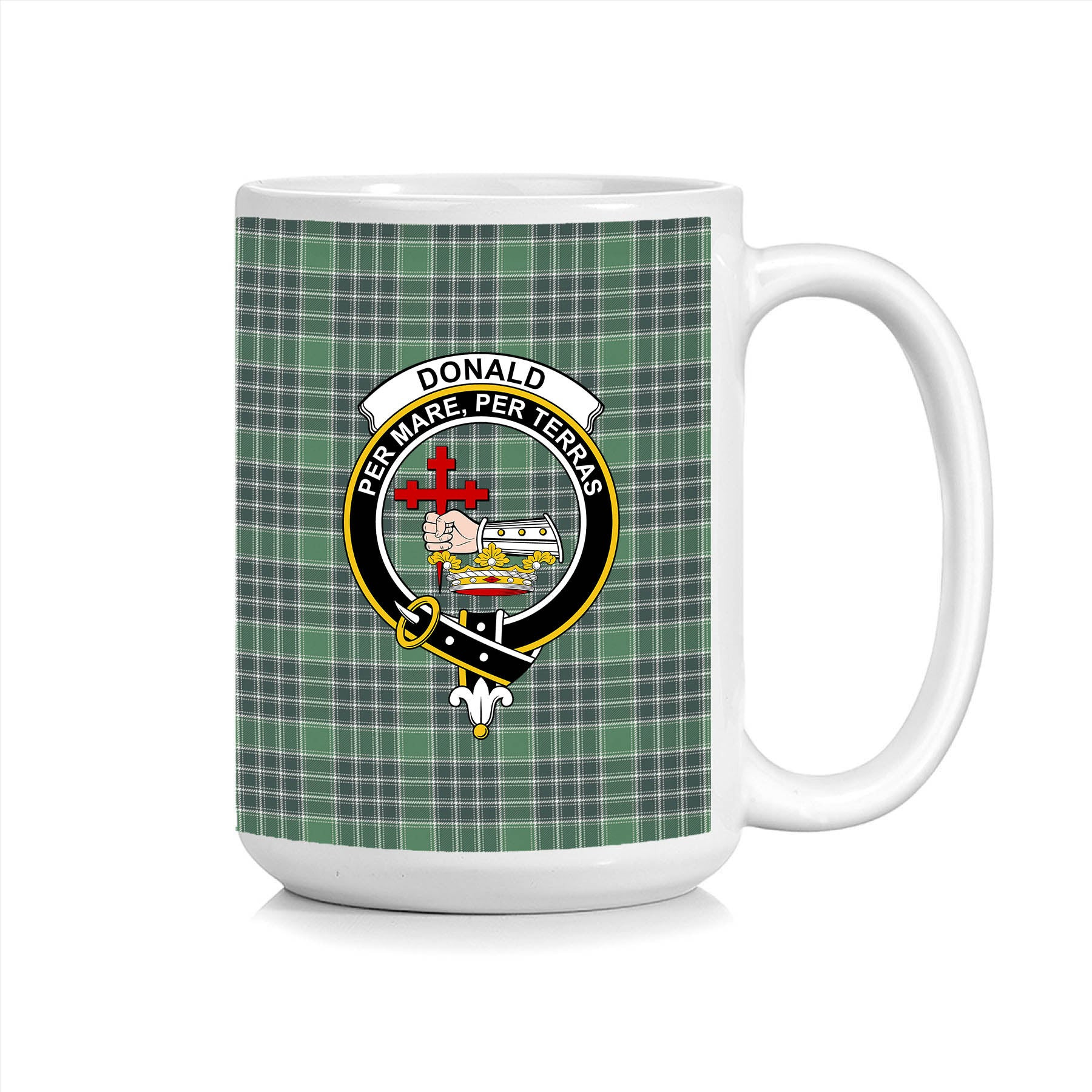 ScosTee Shop Scottish Donald Lord of the Isles Hunting Modern Crest Tartan Ceramic Mug