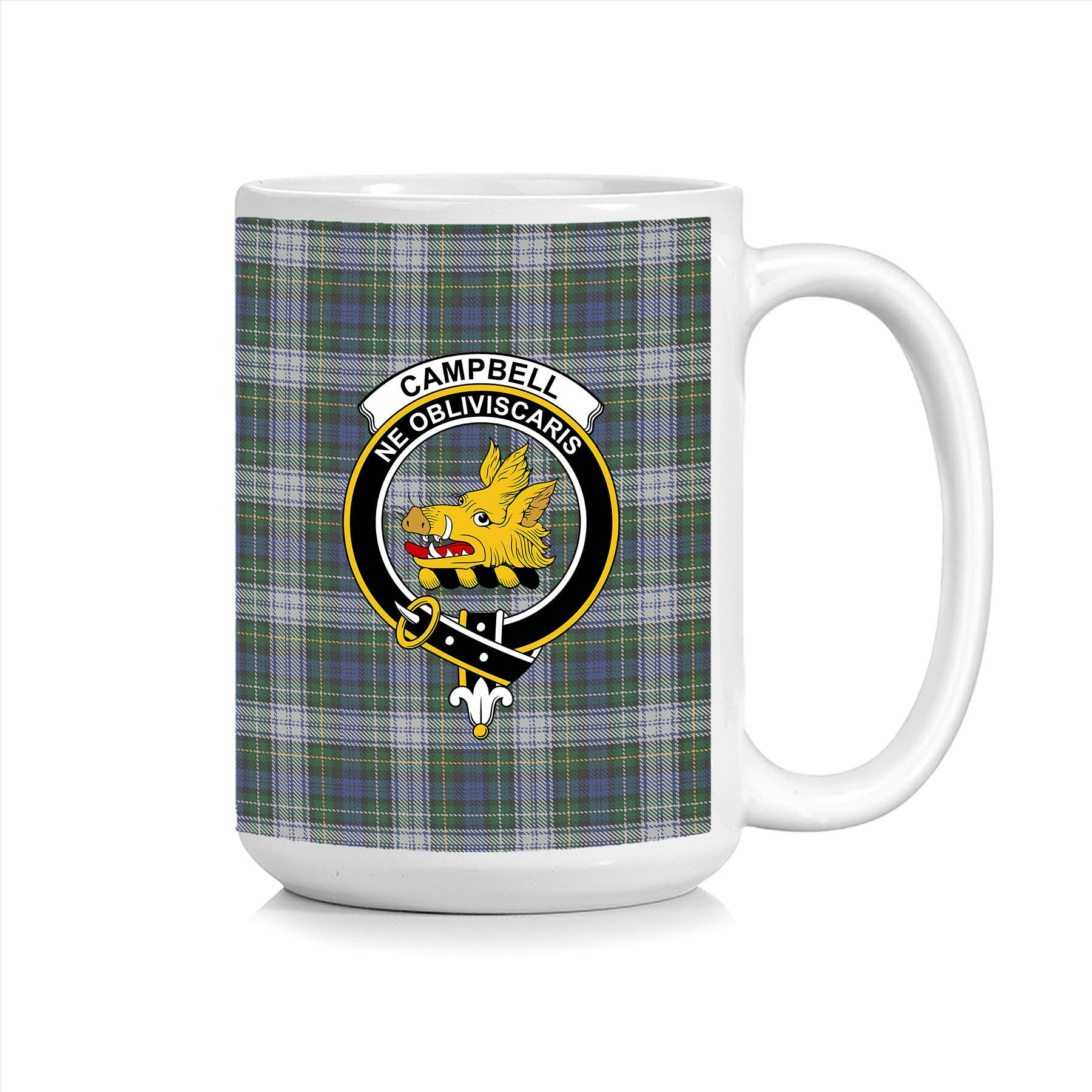 ScosTee Shop Scottish Campbell of Lochnell Dress Crest Tartan Ceramic Mug