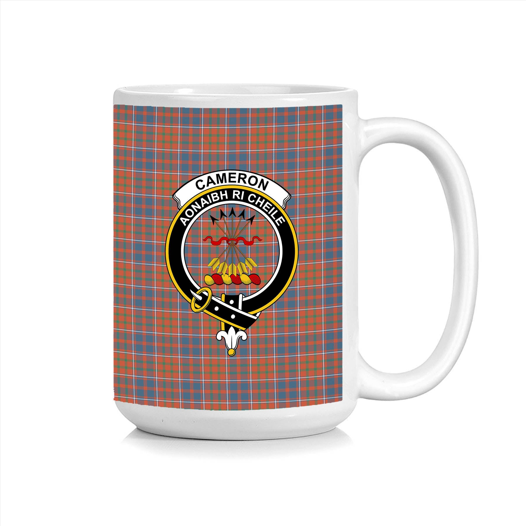 ScosTee Shop Scottish Cameron of Lochiel Ancient Crest Tartan Ceramic Mug