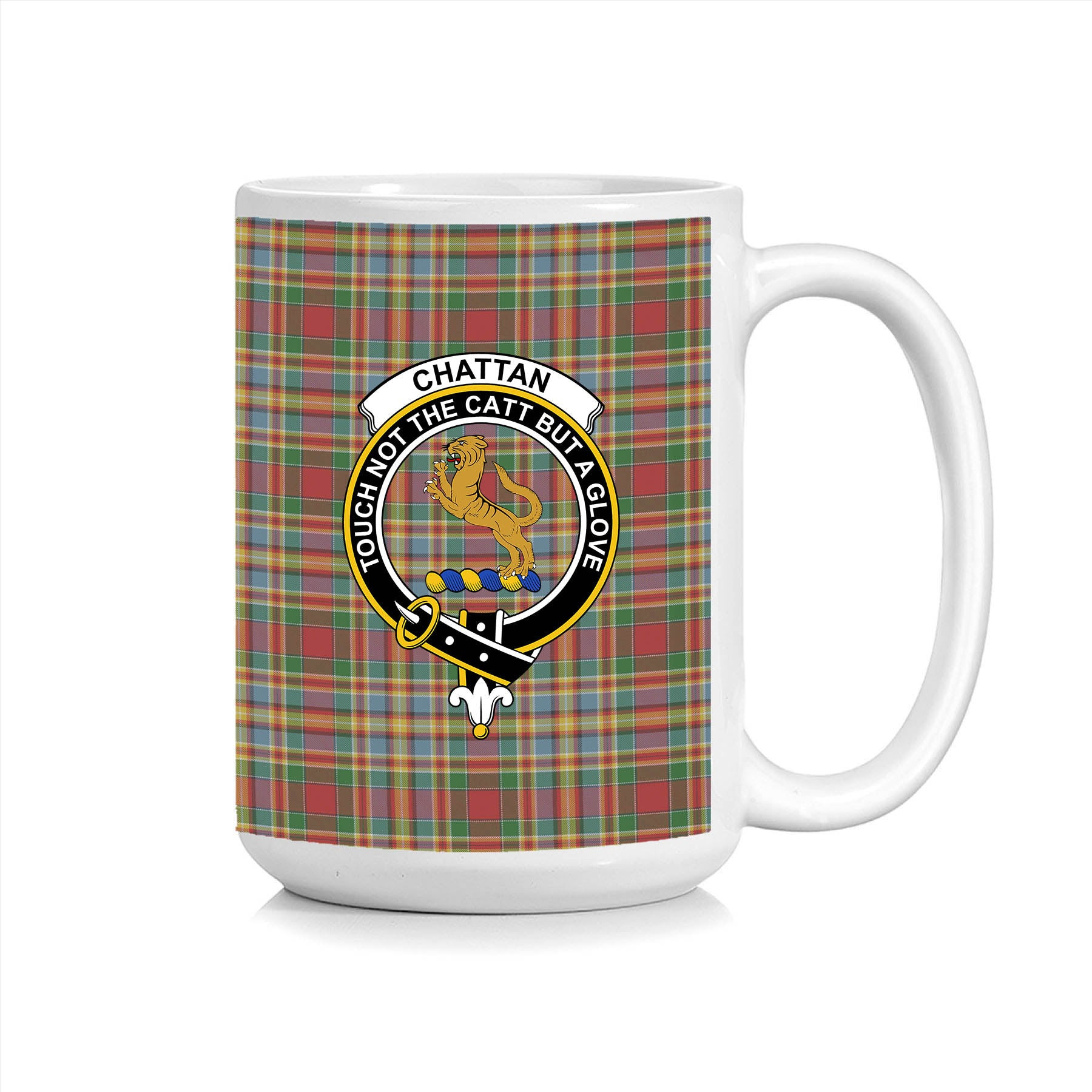 ScosTee Shop Scottish Chattan Chief of Clan Crest Tartan Ceramic Mug