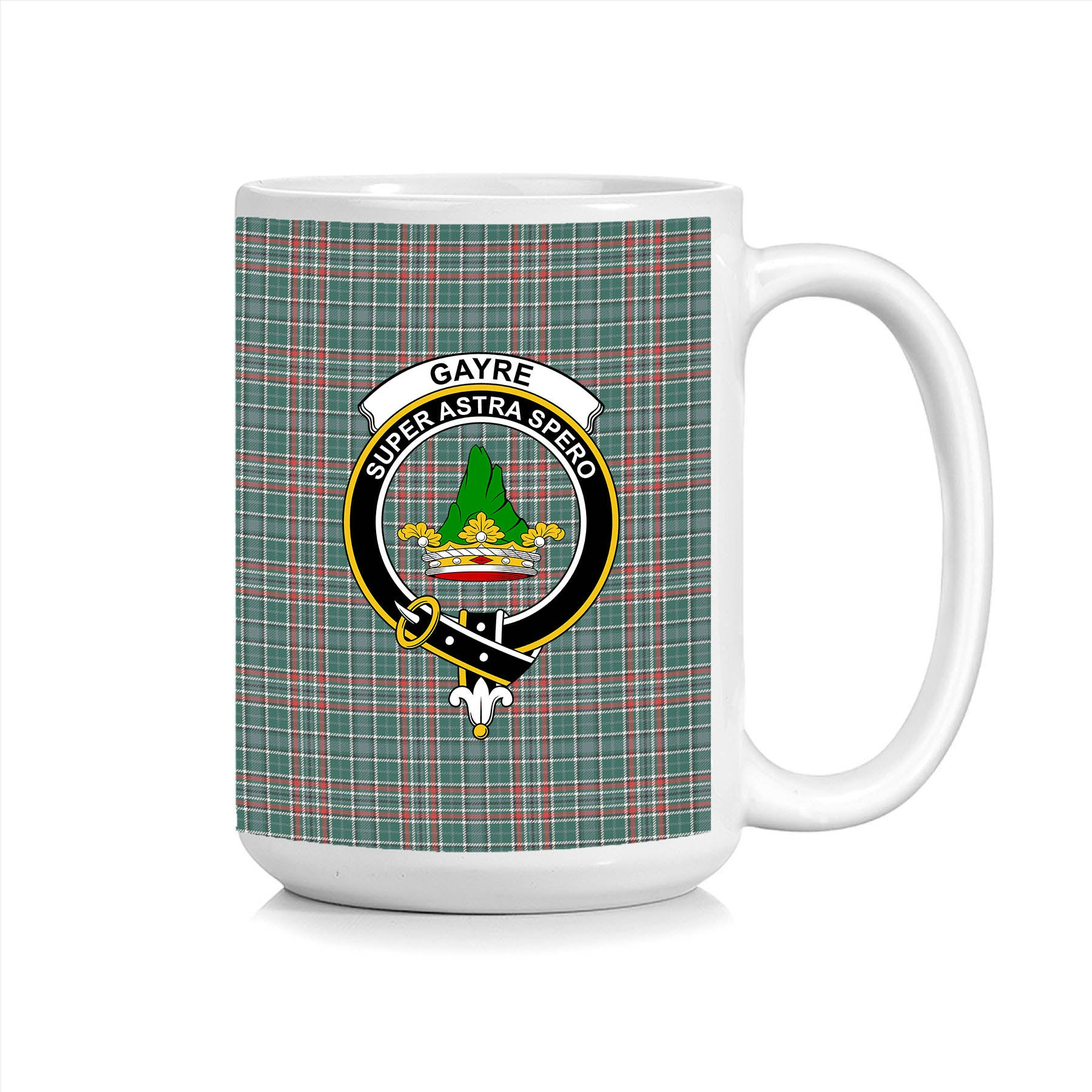 ScosTee Shop Scottish Gayre Dress Modern Crest Tartan Ceramic Mug