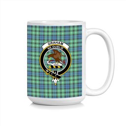 ScosTee Shop Scottish Graham of Montrose Ancient Crest Tartan Ceramic Mug