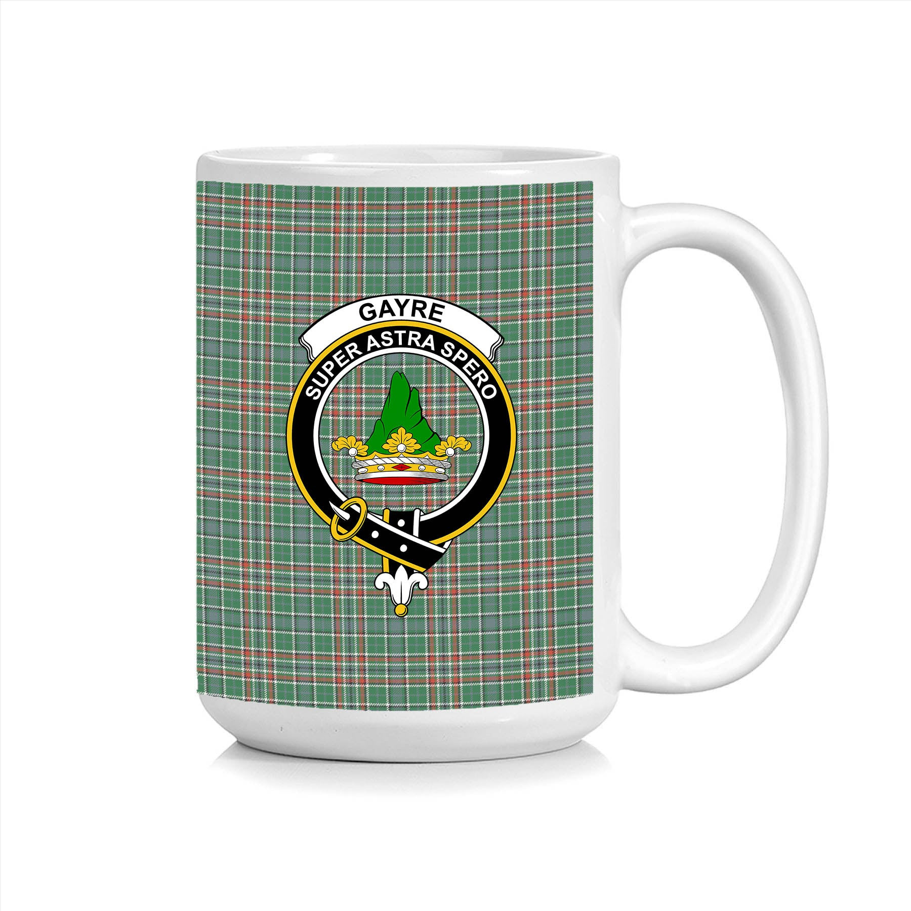 ScosTee Shop Scottish Gayre Dress Ancient Crest Tartan Ceramic Mug