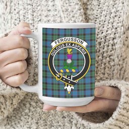 ScosTee Shop Scottish Fergusson of Balquhidder Ancient Crest Tartan Ceramic Mug