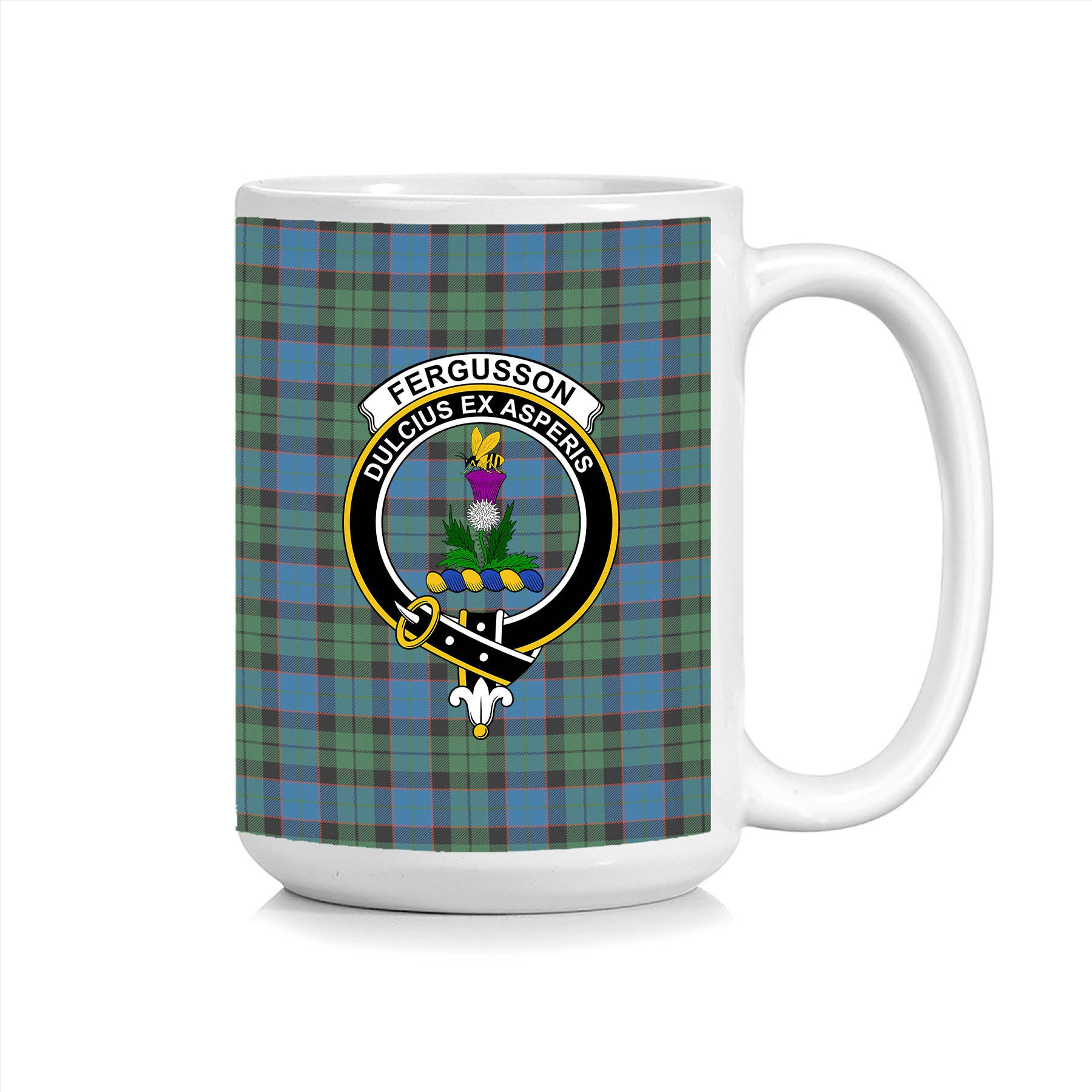 ScosTee Shop Scottish Fergusson of Balquhidder Ancient Crest Tartan Ceramic Mug
