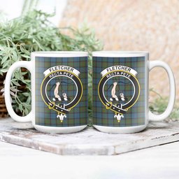 ScosTee Shop Scottish Fletcher of Dunans Crest Tartan Ceramic Mug