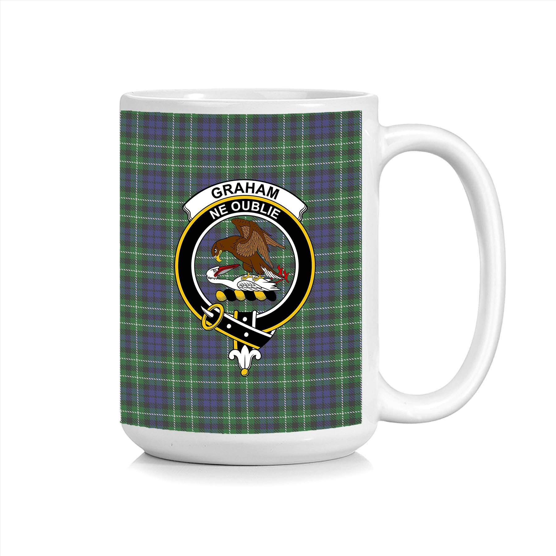 ScosTee Shop Scottish Graham of Montrose 2 Crest Tartan Ceramic Mug