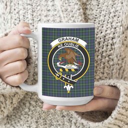 ScosTee Shop Scottish Graham of Montrose 3 Crest Tartan Ceramic Mug