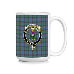 ScosTee Shop Scottish Ferguson of Balquhidder Modern Crest Tartan Ceramic Mug