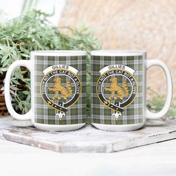 ScosTee Shop Scottish Gillies Dress Green Crest Tartan Ceramic Mug