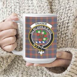 ScosTee Shop Scottish Fraser Hunting Modern Crest Tartan Ceramic Mug