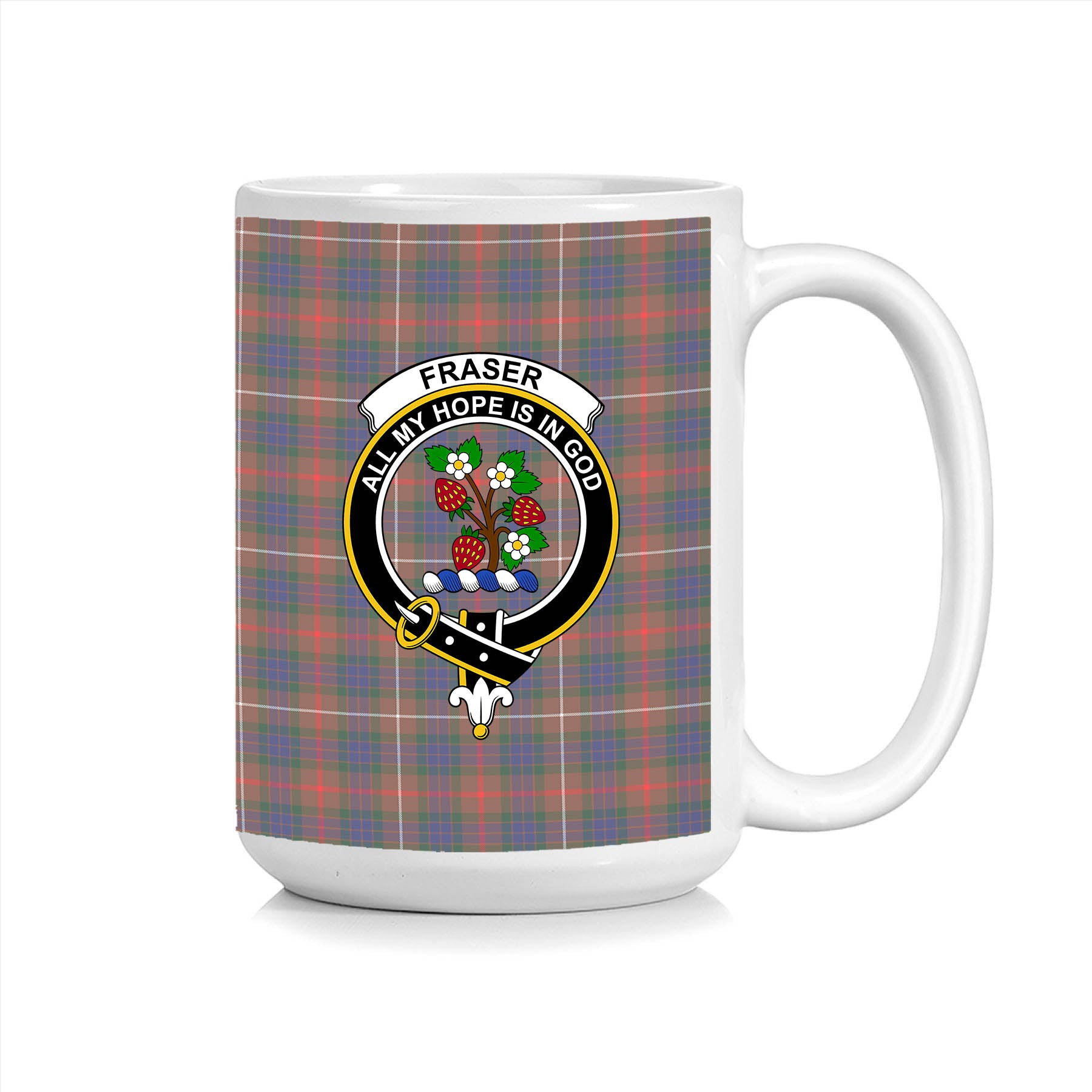 ScosTee Shop Scottish Fraser Hunting Modern Crest Tartan Ceramic Mug