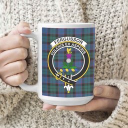 ScosTee Shop Scottish Fergusson of Balquhidder Modern Crest Tartan Ceramic Mug