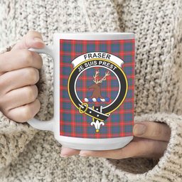 ScosTee Shop Scottish Fraser of Lovat Modern Crest Tartan Ceramic Mug