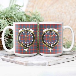 ScosTee Shop Scottish Fraser of Lovat Modern Crest Tartan Ceramic Mug