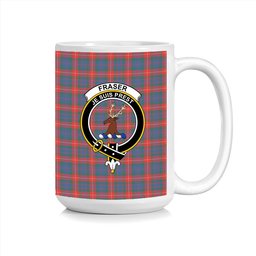 ScosTee Shop Scottish Fraser of Lovat Modern Crest Tartan Ceramic Mug