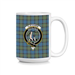 ScosTee Shop Scottish Fletcher of Dunans Ancient Crest Tartan Ceramic Mug