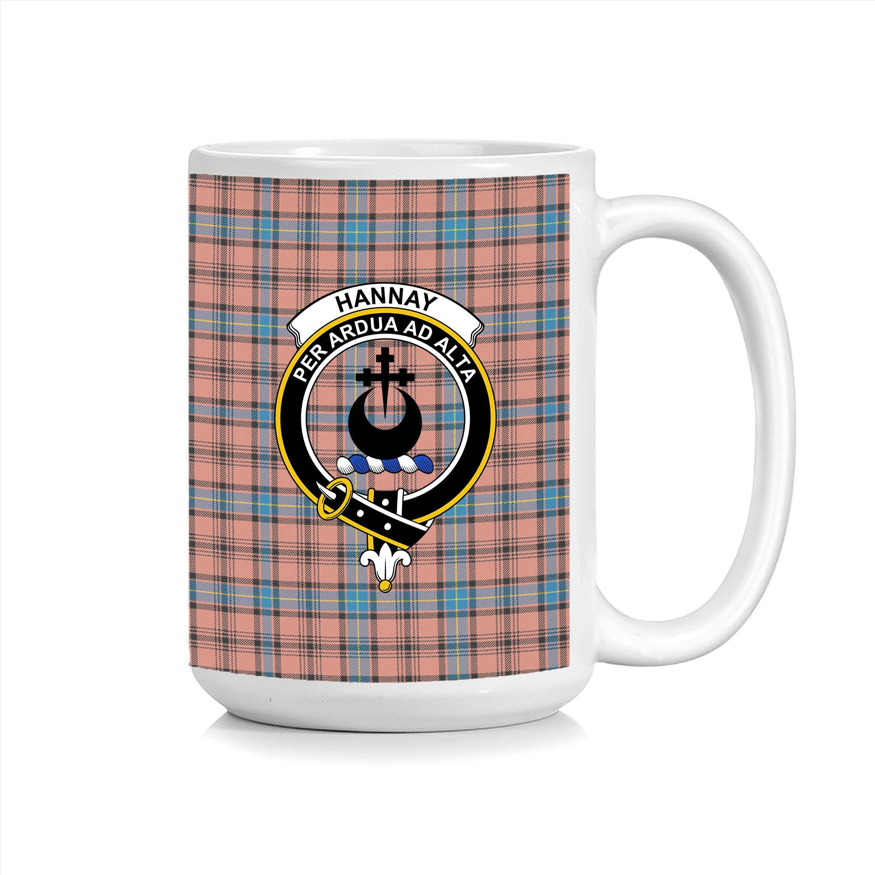 ScosTee Shop Scottish Hannay Dress Modern Crest Tartan Ceramic Mug